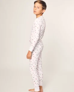 Kids Petite Plume Kid's Pima Snug Fit Pajama Set in Après Ski