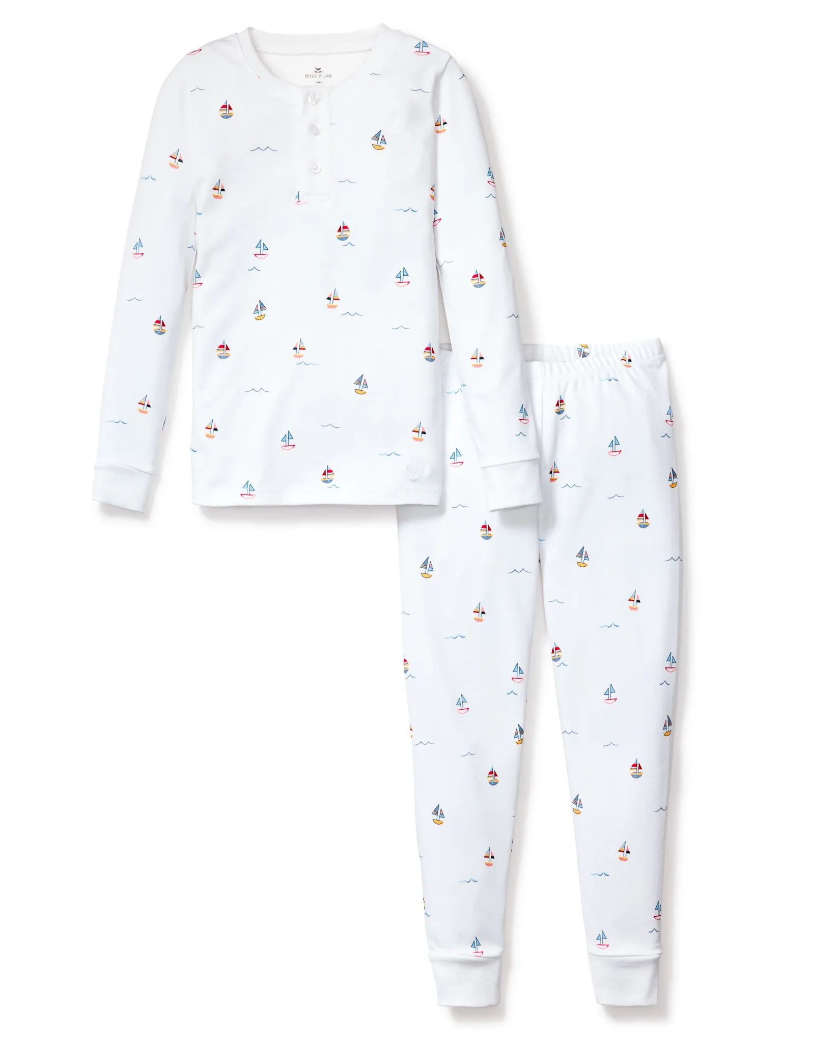 Kids Petite Plume Kid's Pima Snug Fit Pajama Set in Bateau