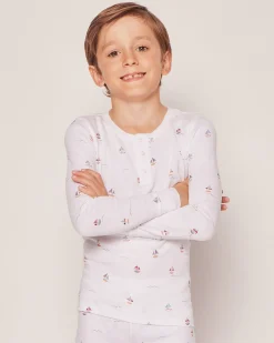 Kids Petite Plume Kid's Pima Snug Fit Pajama Set in Bateau
