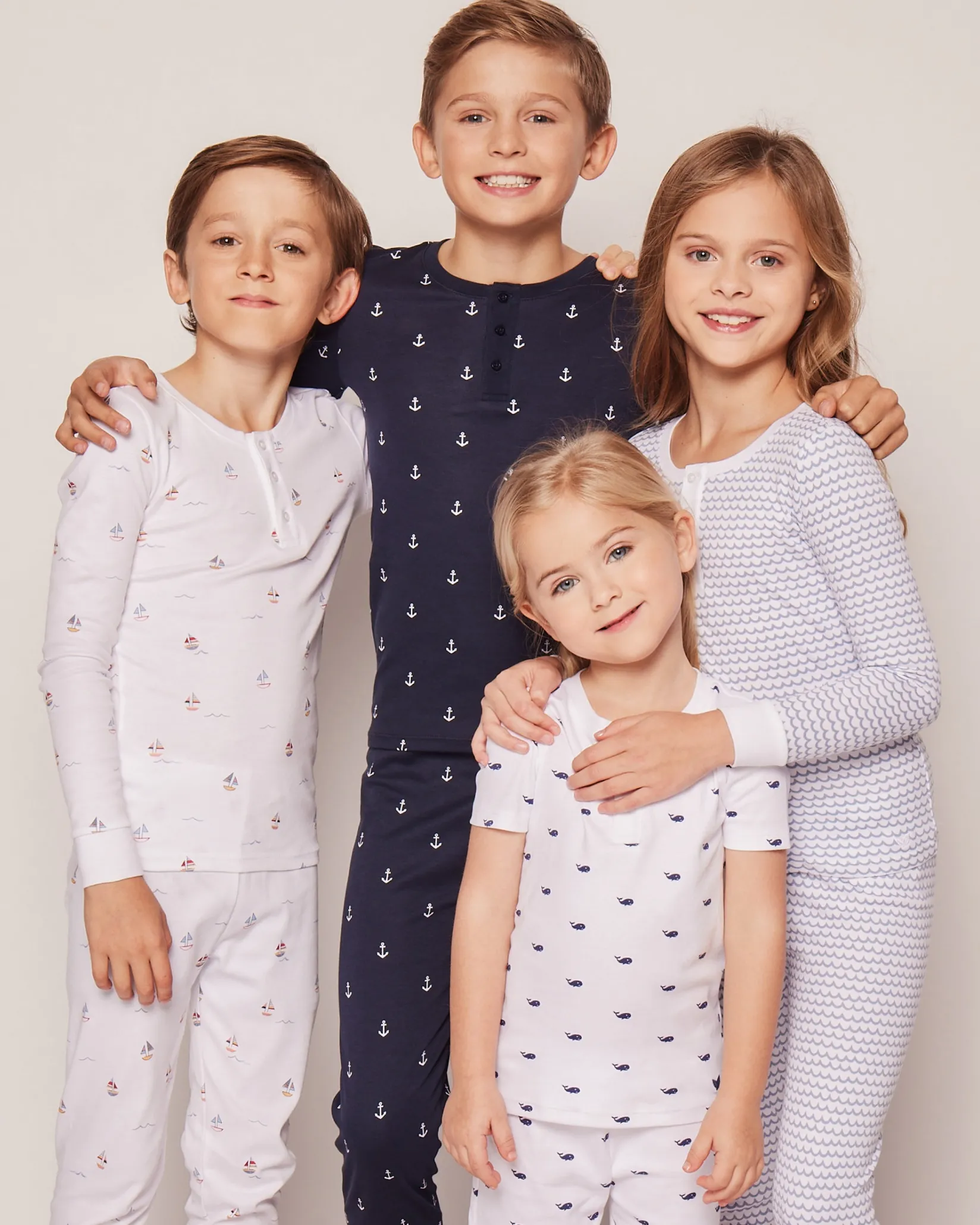 Kids Petite Plume Kid's Pima Snug Fit Pajama Set in Bateau