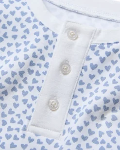 Kids Petite Plume Kid's Pima Snug Fit Pajama Set in Bluehearts