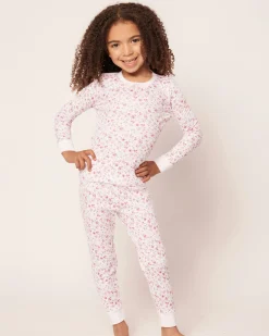 Kids Petite Plume Kid's Pima Snug Fit Pajama Set in Bluehearts