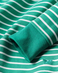 Kids Petite Plume Kid's Pima Snug Fit Pajama Set in Green Stripe