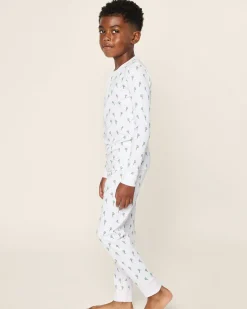 Kids Petite Plume Kids Pima Snug Fit Pajama Set in Palmier