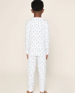 Kids Petite Plume Kids Pima Snug Fit Pajama Set in Palmier