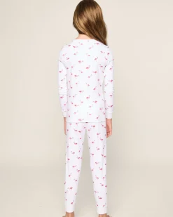 Kids Petite Plume Kids Pima Snug Fit Pajama Set in Flamingos