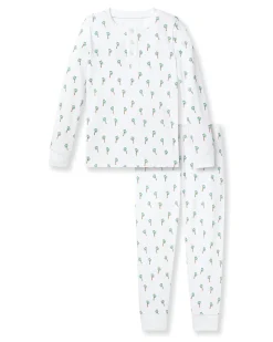 Kids Petite Plume Kids Pima Snug Fit Pajama Set in Flamingos