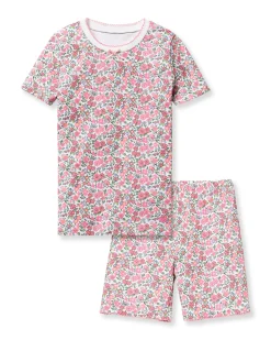 Kids Petite Plume Kid's Pima Snug Fit Short Set in Fleur D'Azur