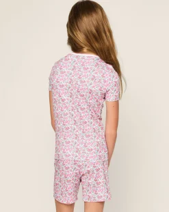 Kids Petite Plume Kid's Pima Snug Fit Short Set in Fleur D'Azur