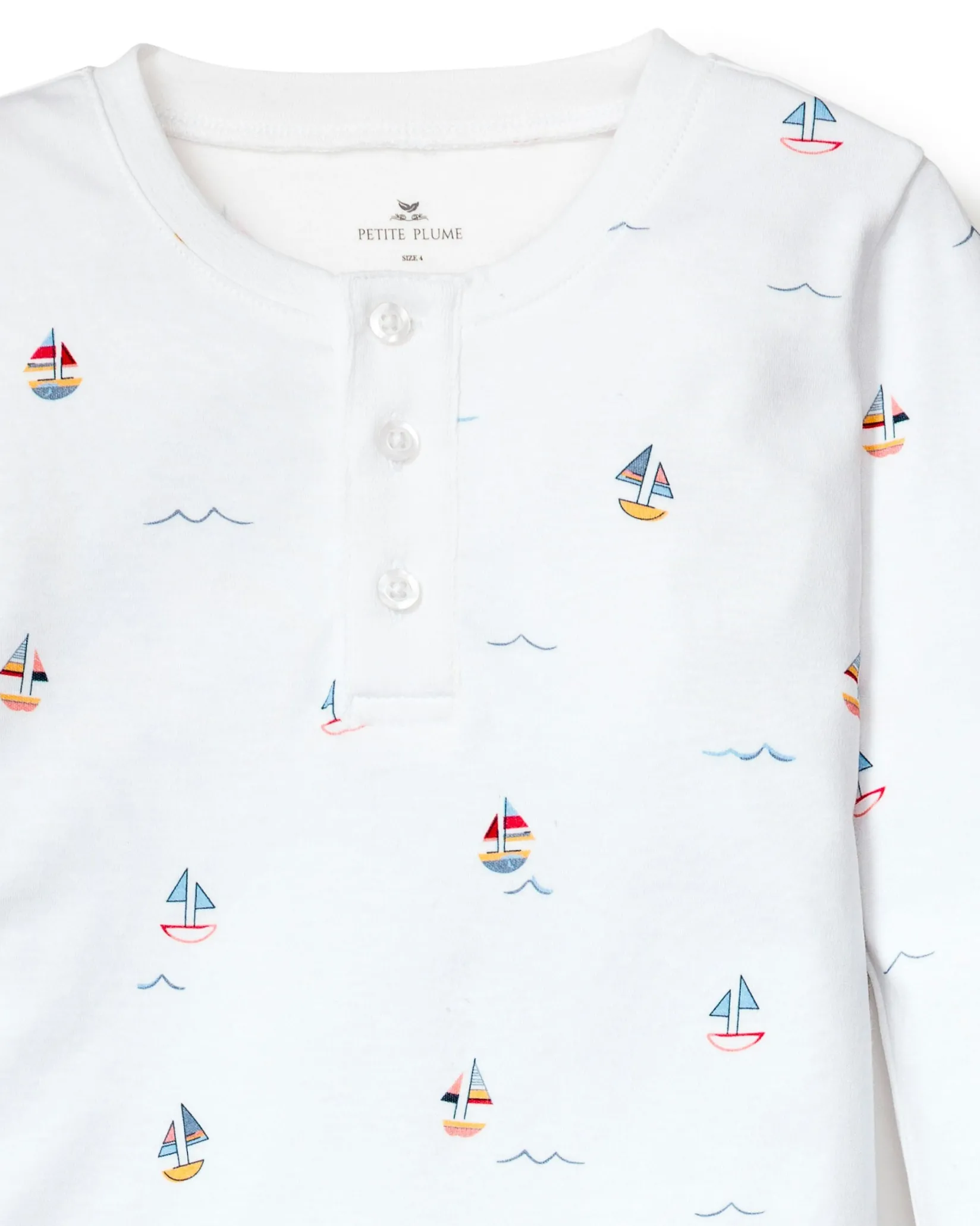 Kids Petite Plume Kid's Pima Snug Fit Short Set in Bateau