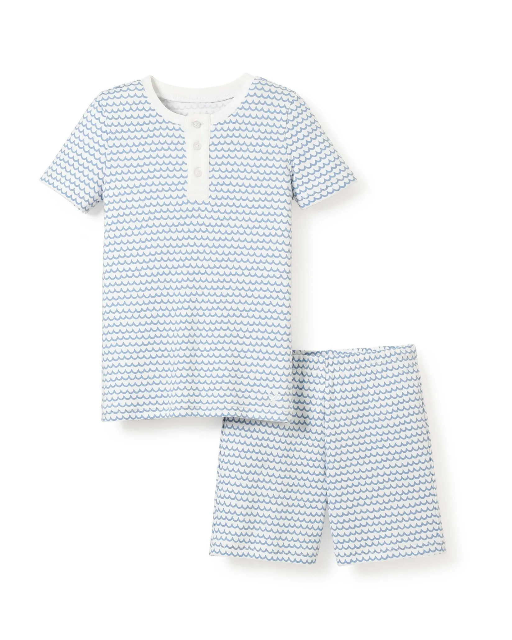 Kids Petite Plume Kid's Pima Snug Fit Short Set in Bateau
