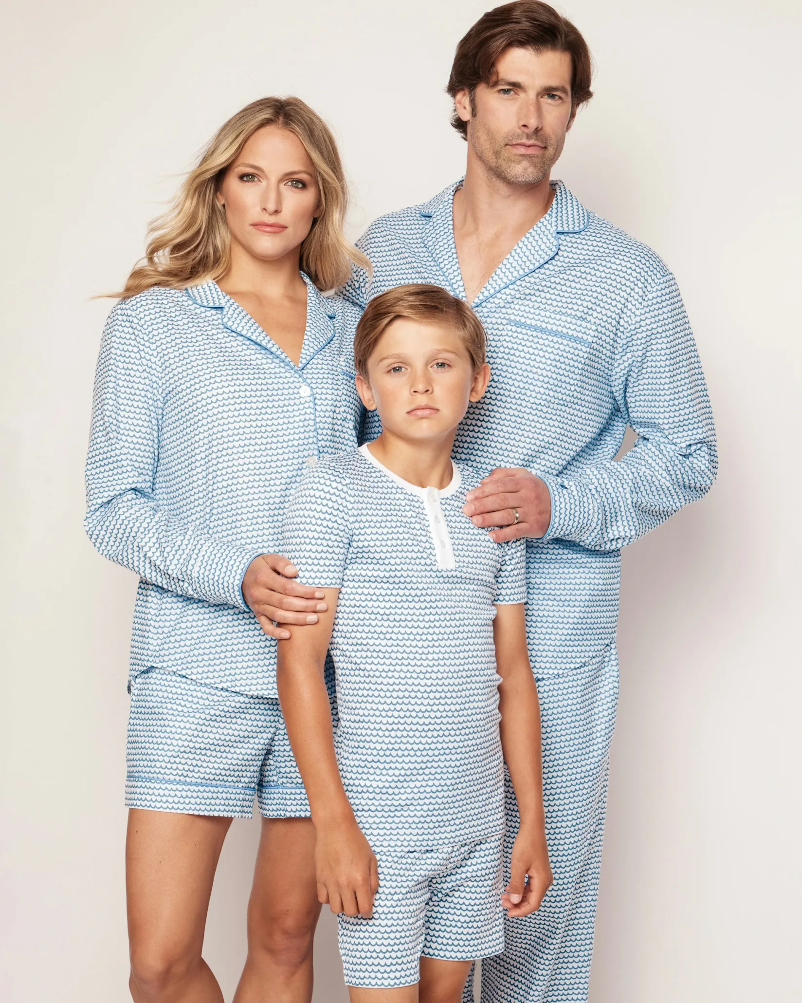 Kids Petite Plume Kid's Pima Snug Fit Short Set in Bateau