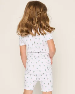 Kids Petite Plume Kid's Pima Snug Fit Short Set in Palmier