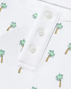 Kids Petite Plume Kid's Pima Snug Fit Short Set in Palmier