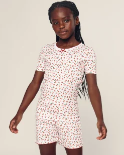 Kids Petite Plume Kid's Pima Snug Fit Short Set in Palmier