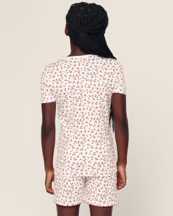 Kids Petite Plume Kid's Pima Snug Fit Short Set in Palmier