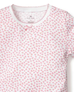 Kids Petite Plume Kid's Pima Snug Fit Short Set in Sweethearts