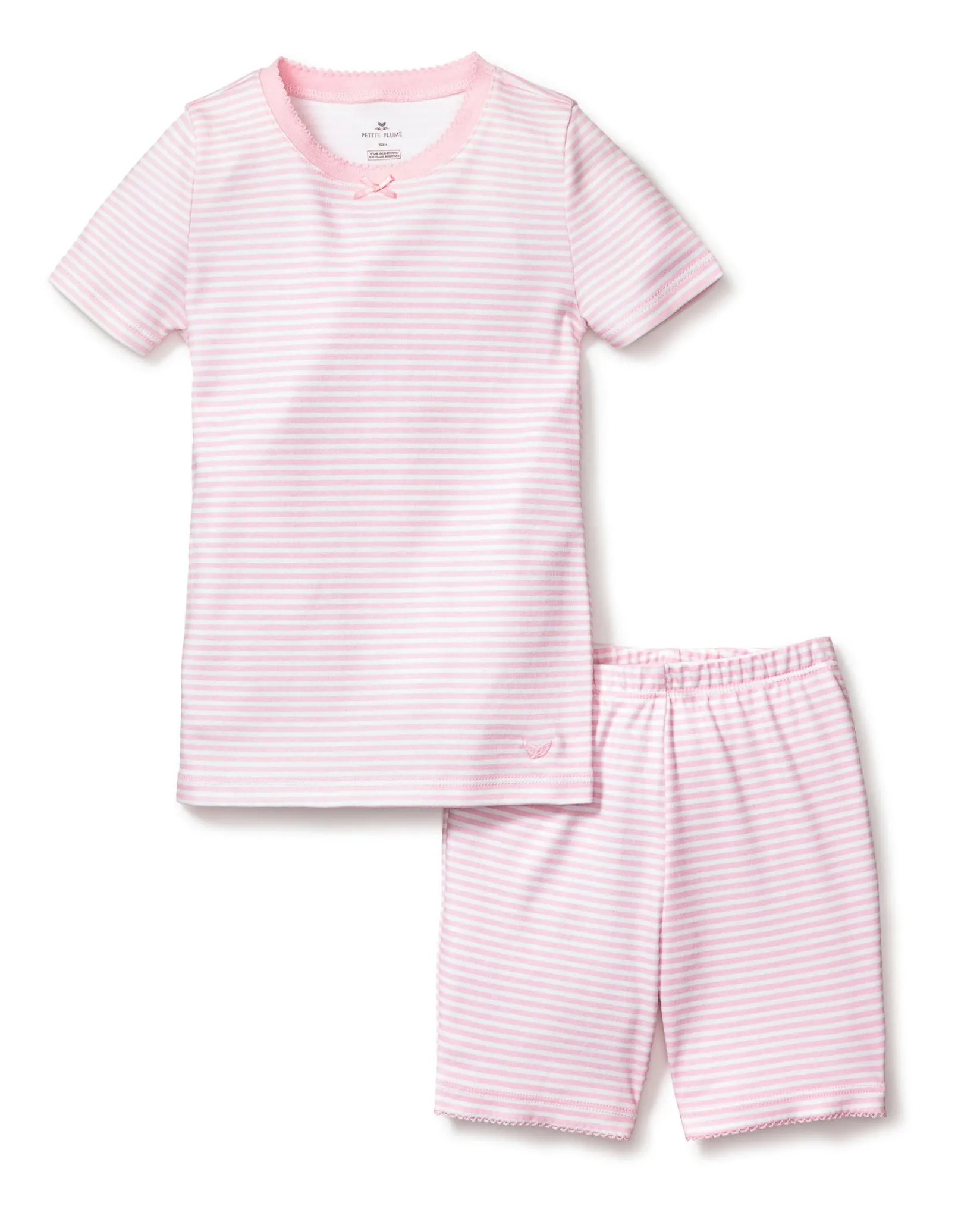 Kids Petite Plume Kid's Pima Snug Fit Short Set in