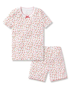 Kids Petite Plume Kid's Pima Snug Fit Short Set in Flamingos