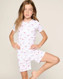 Kids Petite Plume Kid's Pima Snug Fit Short Set in Cherry Orchard
