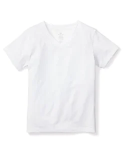 Kids Petite Plume Kid's Pima V-Neck Top in White