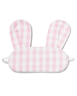 Kids Petite Plume Kid's Twill Bunny Sleep Mask in Pink Gingham