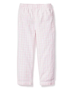 Kids Petite Plume Kid's Twill Pajama Pants in Pink Gingham