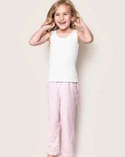 Kids Petite Plume Kid's Twill Pajama Pants in Pink Gingham