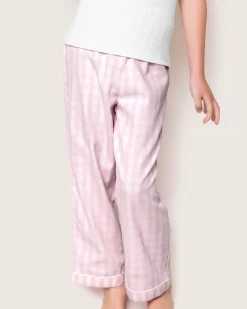 Kids Petite Plume Kid's Twill Pajama Pants in Pink Gingham