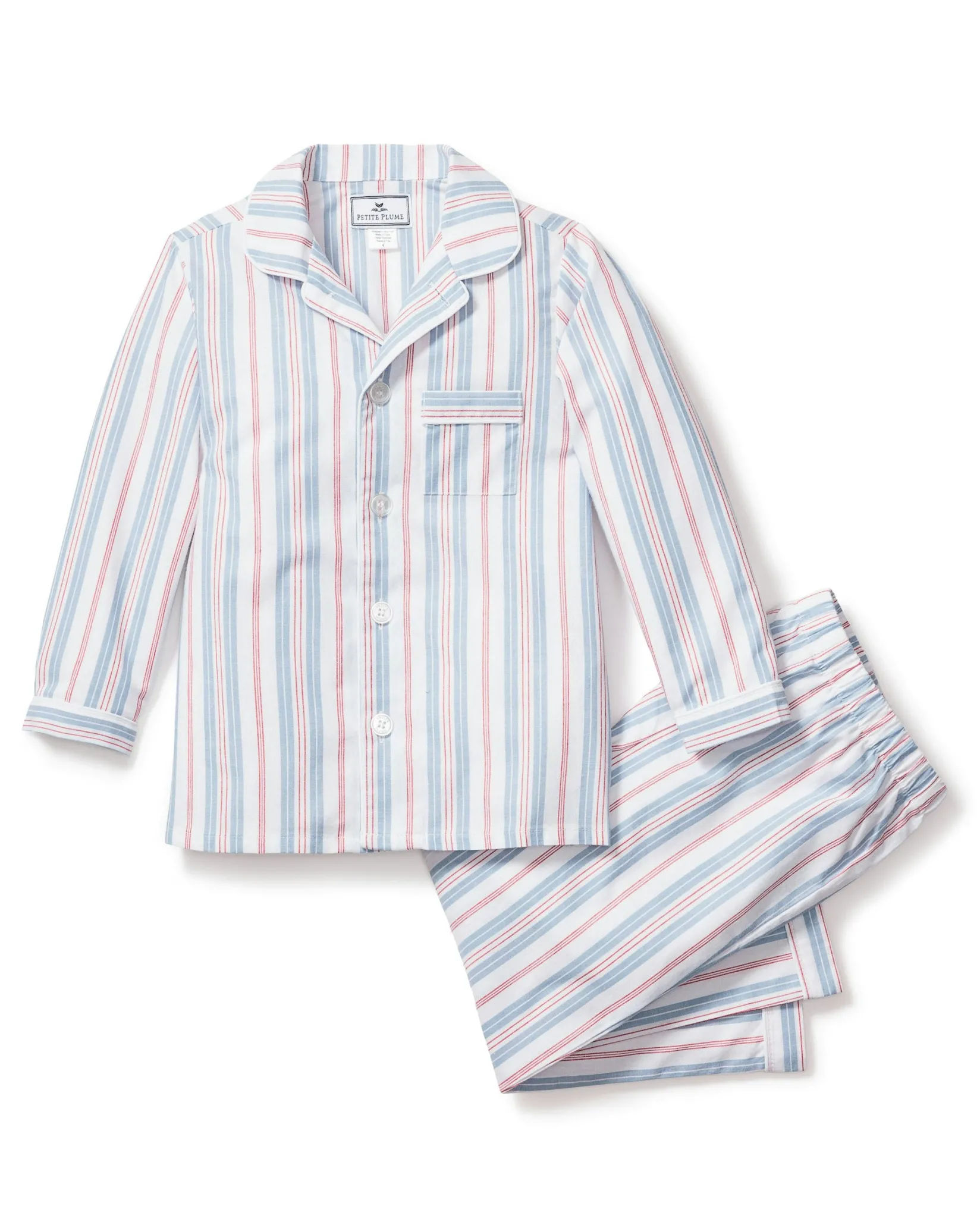 Kids Petite Plume Kid's Twill Pajama Set in