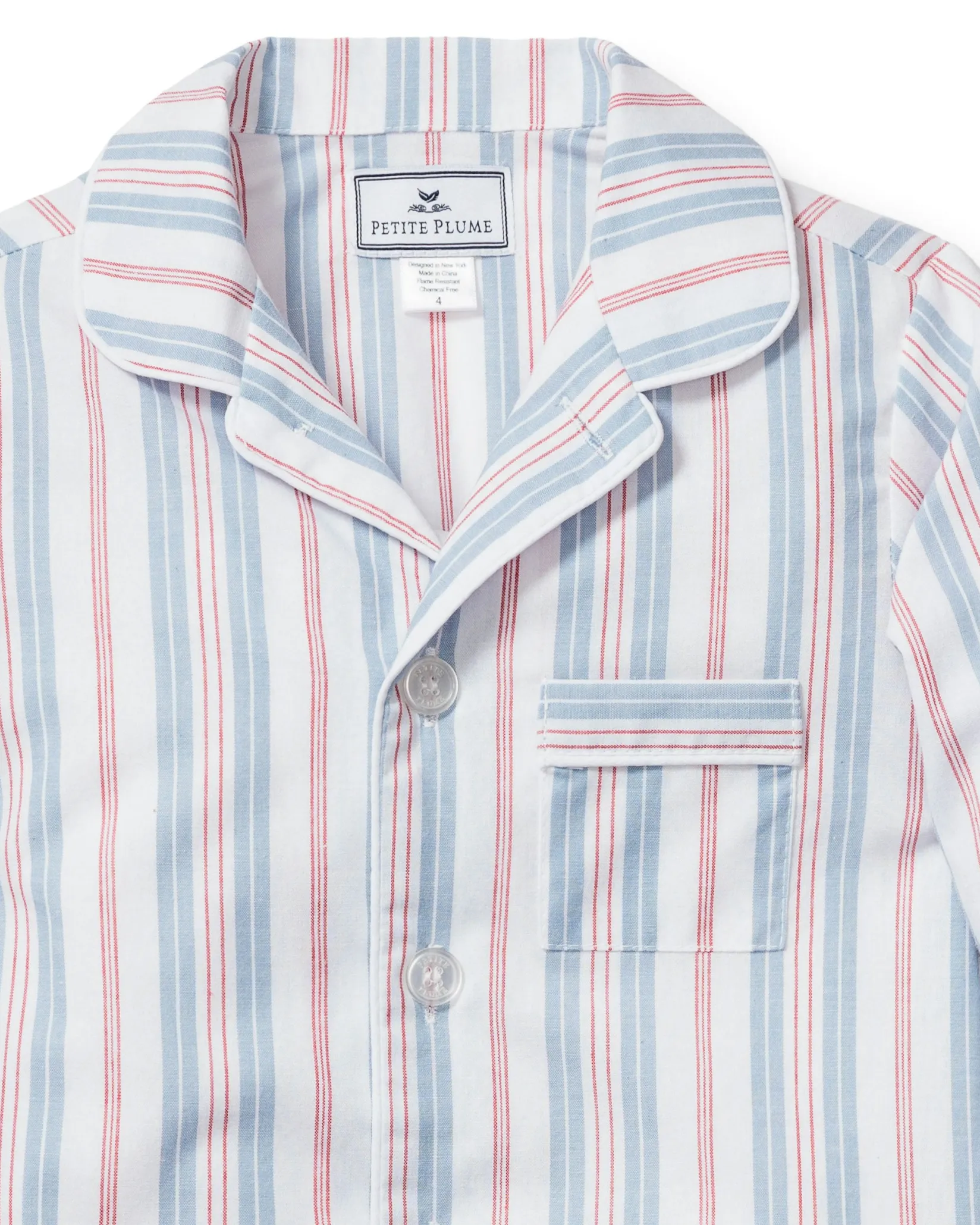 Kids Petite Plume Kid's Twill Pajama Set in