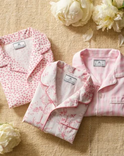 Kids Petite Plume Kid's Twill Pajama Set in Pink Timeless Toile