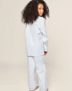 Kids Petite Plume Kid's Twill Pajama Set in Bluehearts