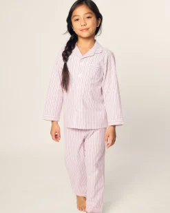 Kids Petite Plume Kid's Twill Pajama Set in Bluehearts