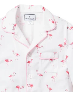 Kids Petite Plume Kid's Twill Pajama Set in Flamingos