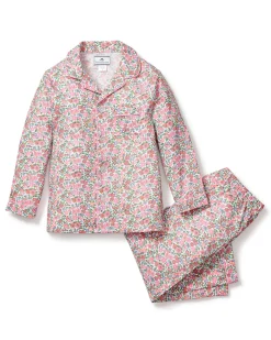 Kids Petite Plume Kid's Twill Pajama Set in Fleurs de Rose