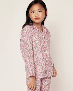 Kids Petite Plume Kid's Twill Pajama Set in Fleurs de Rose