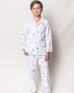 Kids Petite Plume Kid's Twill Pajama Set in New York! New York!