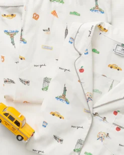Kids Petite Plume Kid's Twill Pajama Set in New York! New York!