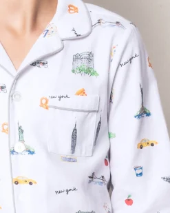 Kids Petite Plume Kid's Twill Pajama Set in New York! New York!