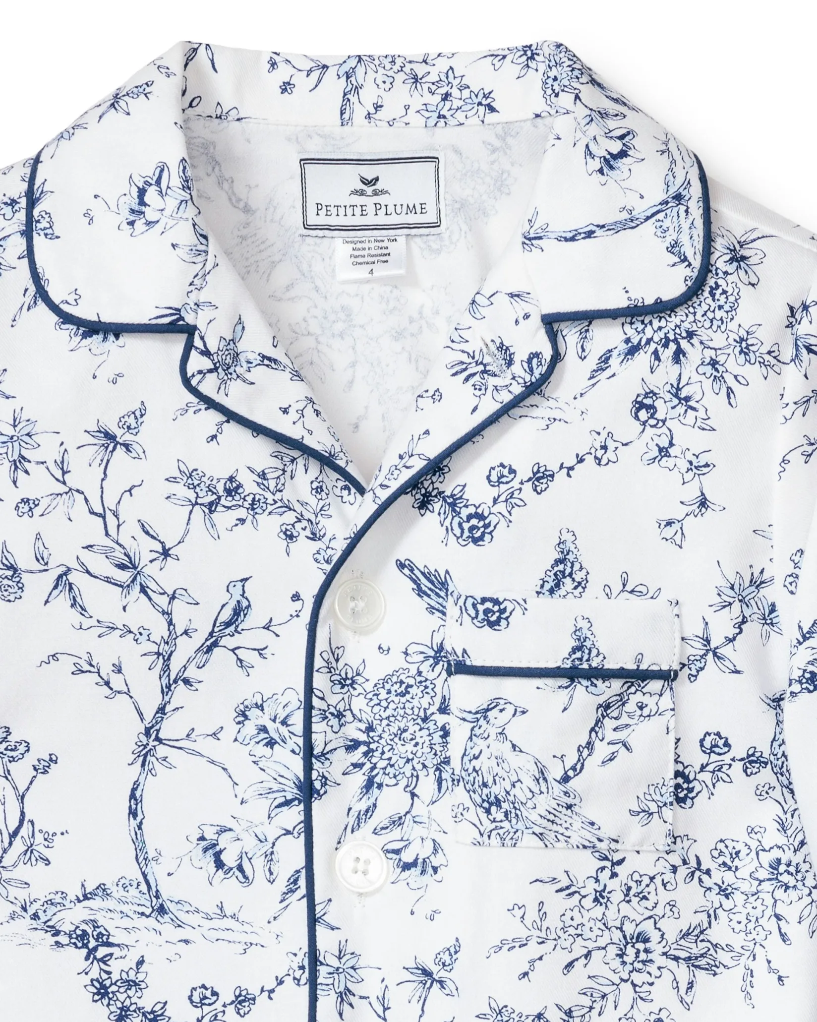 Kids Petite Plume Kid's Twill Pajama Set in Timeless Toile