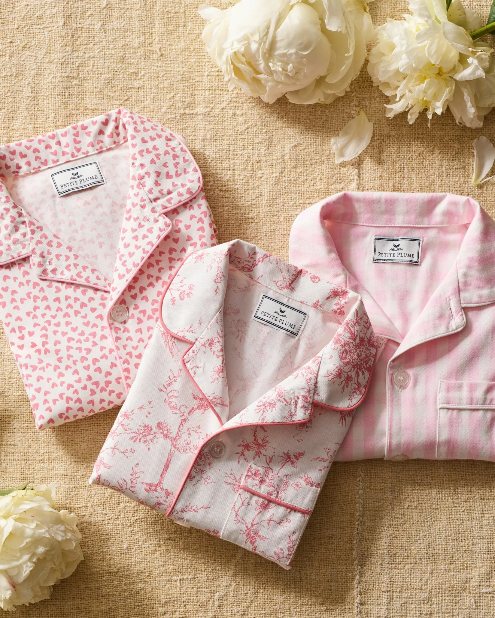 Kids Petite Plume Kid's Twill Pajama Set in Timeless Toile