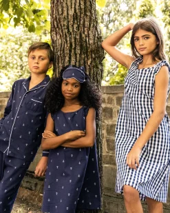 Kids Petite Plume Kid's Twill Pajama Set in Portsmouth Anchors
