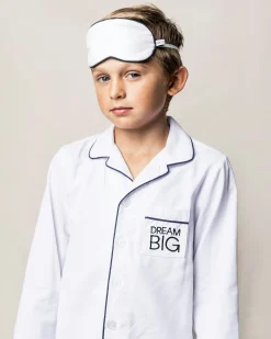 Kids Petite Plume Kid's Twill Pajama Set in White