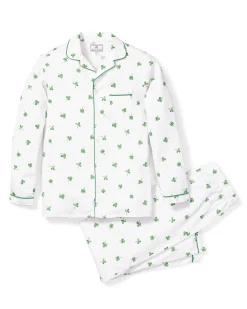 Kids Petite Plume Kid's Twill Pajama Set in Shamrocks