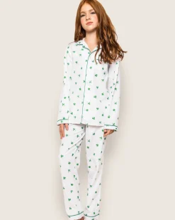 Kids Petite Plume Kid's Twill Pajama Set in Shamrocks
