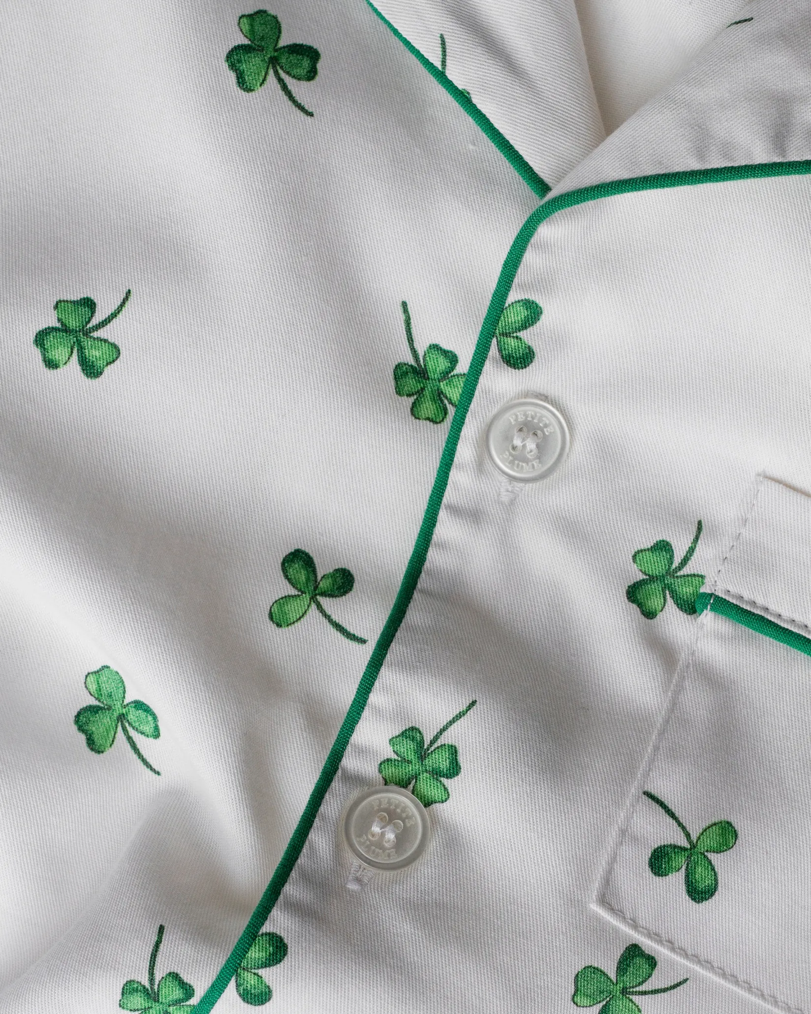 Kids Petite Plume Kid's Twill Pajama Set in Shamrocks