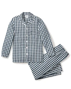 Kids Petite Plume Kid's Twill Pajama Set in Pink Gingham
