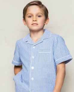 Kids Petite Plume Kid's Twill Pajama Short Set in