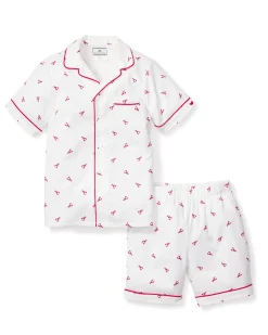 Kids Petite Plume Kid's Twill Pajama Short Set in